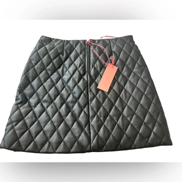 NWT BLANK NYC Quilted Faux Leather Mini Skirt - Picture 4 of 5
